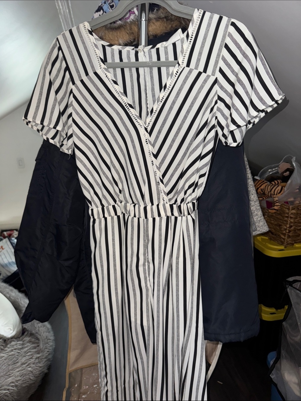 Sienna Sky Black & White Striped Wrap Jumper